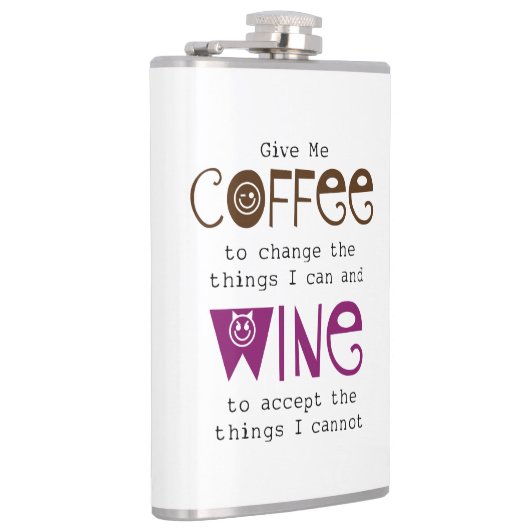 Geben Sie mir Kaffee-und Wein-Flasche Flachmann (Rechts)