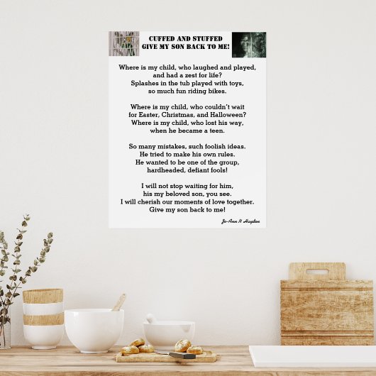 GEBEN SIE MIR MEIN SOHNGedicht ZURÜCK Poster (Küche)