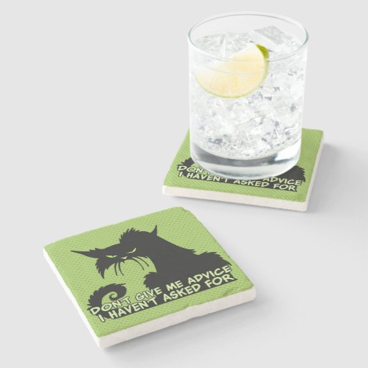 Geben Sie mir Rat nicht verärgertes Steinuntersetzer (Seitenansicht)