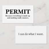 GEBEN SIE MIR ZU, was ich gewollt habe. Visitenkarte (Vorne/Hinten)