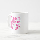 Geben Sie nicht auf, das Boxen von Krebsbewusstsei Kaffeetasse (Vorderseite Links)