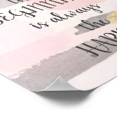 GEBEN SIE NICHT AUF - rosa Goldquote Poster (Ecke)