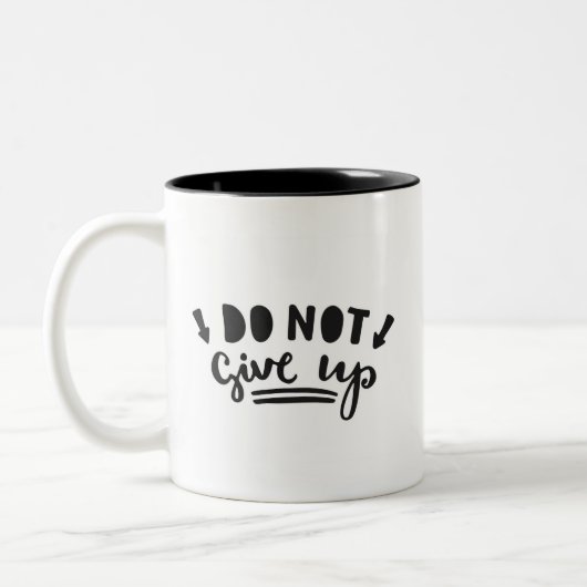 Geben Sie nicht auf Zweifarbige Tasse (Links)