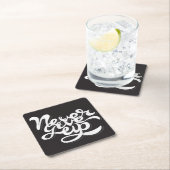 Geben Sie nie 2 auf Rechteckiger Pappuntersetzer (Vor Ort)