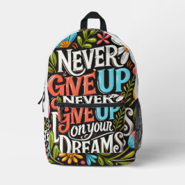 Geben Sie nie auf Ihre Träume Print Cut Nähtasche Bedruckter Rucksack