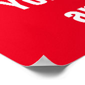 Geben Sie nie auf inspirierendes rotes Weiß auf Poster (Ecke)