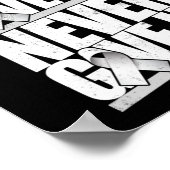 Geben Sie nie auf, nie bei Lungenkrebs-Bewusstsein Poster (Ecke)