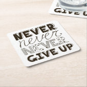 Geben Sie nie auf Rechteckiger Pappuntersetzer (angewinkelt)