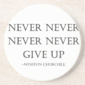 Geben Sie nie auf Sandstein Untersetzer (Vorne)