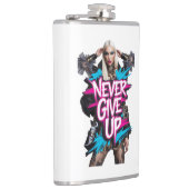 Geben Sie nie das Graffiti-Zitat auf Flachmann (Rechts)