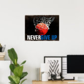 Geben Sie nie den Erfolgsbasketball auf Poster (Heimbüro)