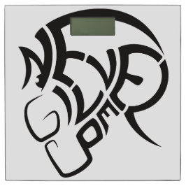 Geben Sie nie inspirierende Badezimmersuperskala Personenwaage