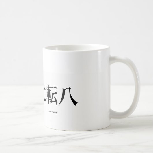 Geben Sie nie Kanji, kyokushin Kanji auf Kaffeetasse (Rechts)