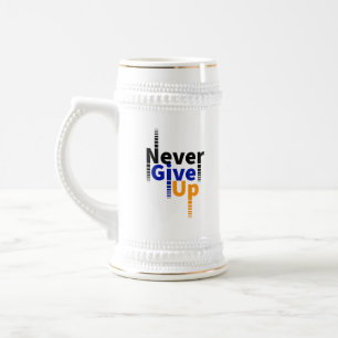 Geben Sie nie motivierend auf Bierglas