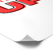 Geben Sie nie rotes Textdesign auf Poster (Ecke)