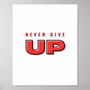 Geben Sie nie rotes Textdesign auf Poster