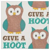 Geben Sie Niedlichen Cartoon Brown Owl Pattern Bir Stoff (Nahaufnahme)