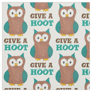 Geben Sie Niedlichen Cartoon Brown Owl Pattern Bir Stoff