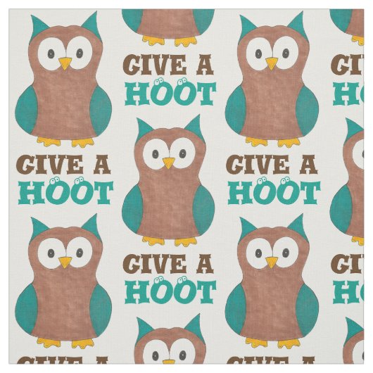 Geben Sie Niedlichen Cartoon Brown Owl Pattern Bir Stoff (Muster)