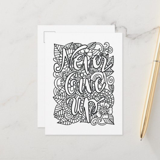 Geben Sie niemals auf - färben Sie sich selbst Postkarte (Vorderseite/Rückseite Beispiel)