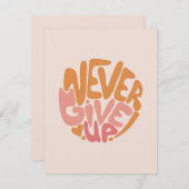 Geben Sie niemals auf - Motivierend rosa und orang (Vorne/Hinten)