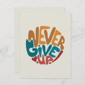 Geben Sie niemals auf - Niedliche Motivierend Nach (Vorne/Hinten)