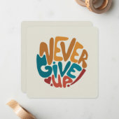 Geben Sie niemals auf - Niedliche Motivierend Nach Mitteilungskarte (Vorderseite/Rückseite Beispiel)