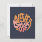 Geben Sie niemals auf - rosa und orange dunkel Mot (Vorderseite)