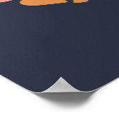 Geben Sie niemals auf - rosa und orange dunkel Mot Poster (Ecke)