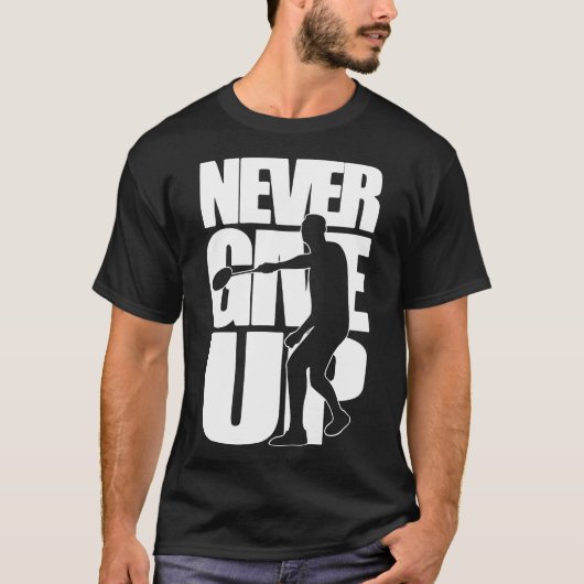 GEBEN SIE NIEMALS Badminton AUF T-Shirt (Vorderseite)