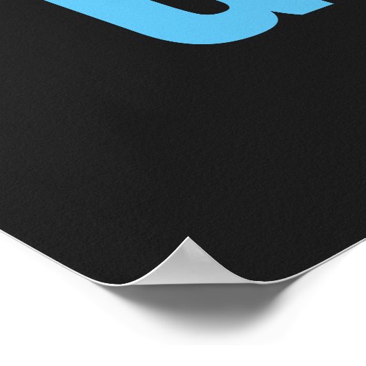 Geben Sie niemals Blue Gray Success Print auf Poster (Ecke)