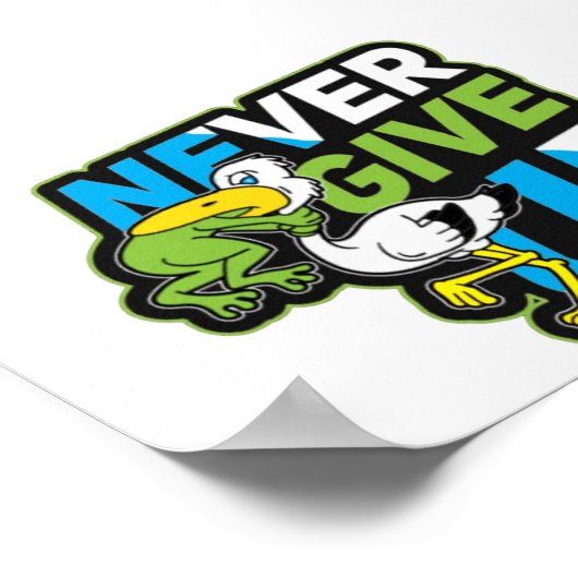 Geben Sie niemals das Froschgeschenk-Poster auf Poster (Ecke)