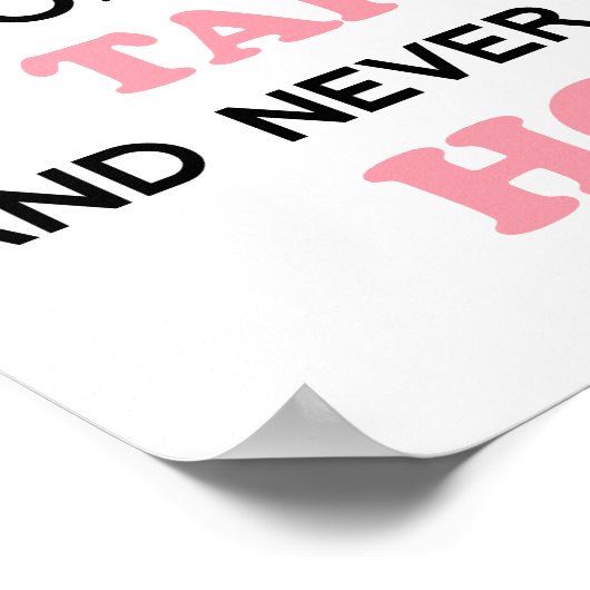 Geben Sie niemals das Poster der Hoffnung auf Brus (Ecke)