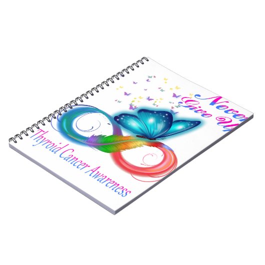 Geben Sie niemals das Schilddrüsenkrebsbewusstsein Notizblock (Linke Seite)