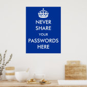 Geben Sie niemals Ihre Passwörter hier Poster an (Küche)
