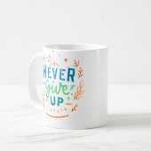 Geben Sie niemals Kaffee/Tee, Getränke, Geschenkar Kaffeetasse (Vorderseite Links)