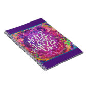 Geben Sie niemals Lila Inspiriertheit auf Notizblock (Rechte Seite)