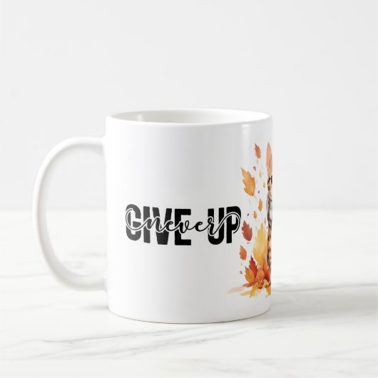 Geben Sie niemals mit Niedlicher Bengalischer Katz Kaffeetasse (Links)