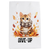 Geben Sie niemals mit Niedlicher Bengalischer Katz Mittlere Geschenktüte (Vorderseite)