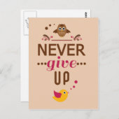 Geben Sie niemals Motivierend Zitat auf Postkarte (Vorne/Hinten)
