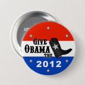 Geben Sie Obama den Stiefel! (Großer Knopf) Button (Vorne & Hinten)