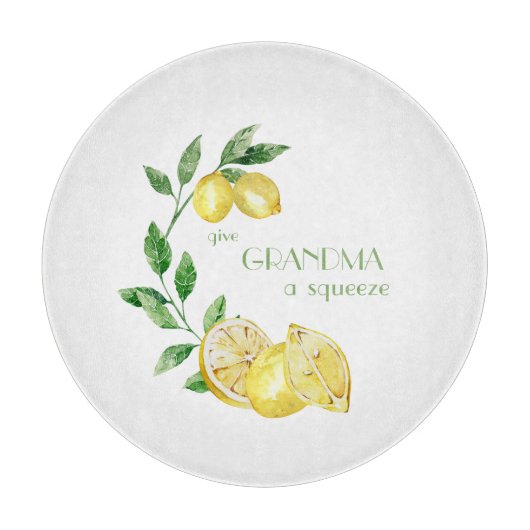 Geben Sie Oma eine Quetschgelbe Zitrone Schneidebrett (Vorderseite)