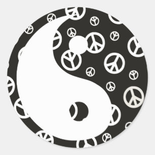Geben Sie Peace a Chance 1 Yin und Yang Sticker