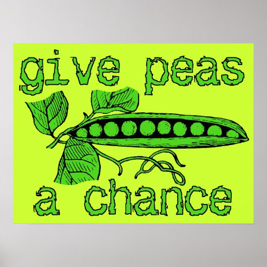 Geben Sie Peas a Chance Funny Peace Print Poster S (Vorne)