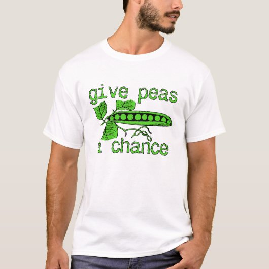 Geben Sie Peas a Chance Funny Peace Shirt Spaß (Vorderseite)