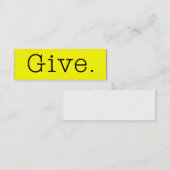 Geben Sie. Reine Neonzitronengelbe und Schwarze Mini Visitenkarte (Vorne/Hinten)