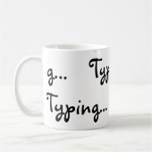 Geben Sie schwarze Textbuchstaben ein Kaffeetasse (Links)