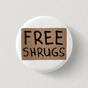 Geben Sie Shrugs-Pappzeichen frei Button
