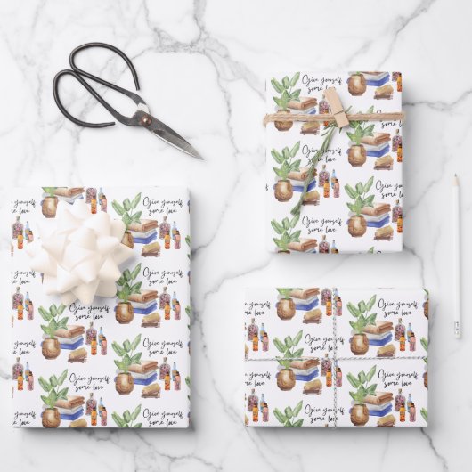 Geben Sie sich ein paar Liebe-Papierblätter Geschenkpapier Set (Vorderseite)