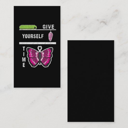 Geben Sie sich Zeit-Schmetterling inspirierend Visitenkarte (Vorne/Hinten)